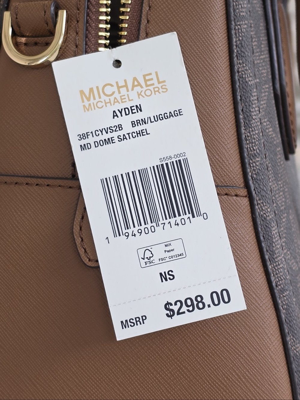 Michael Kors Ayden Logo Medium Brown Satchel - Picture 7 of 8